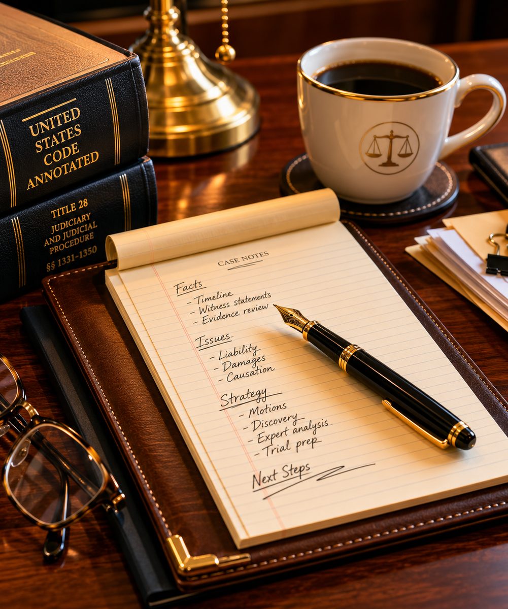 Federal case preparation imagery tied to federal cybercrime defense